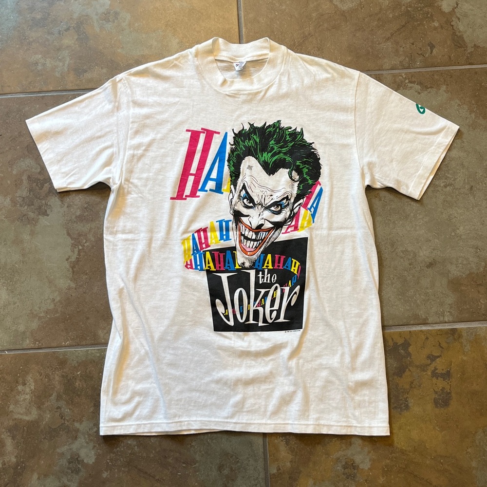 Vintage 1987 single stitch Joker shirt HAHAHA graphic, graphitti sleeve logo